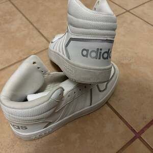 Women's White Adidas High Tops - Silver Lining -...